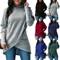 women hoodies sweatshirts new autumn winter long sleeve pocket irregular pullover female casual warm hooded sweatshirt plus size