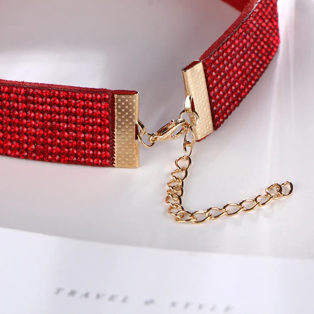 Женские ожерелья чокеры сексуальные панк готика кожа бриллиант колье кристалл