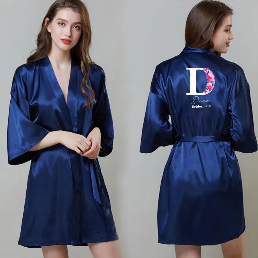 Персонализированный халат невесты с именем на заказ для подружки день рождения