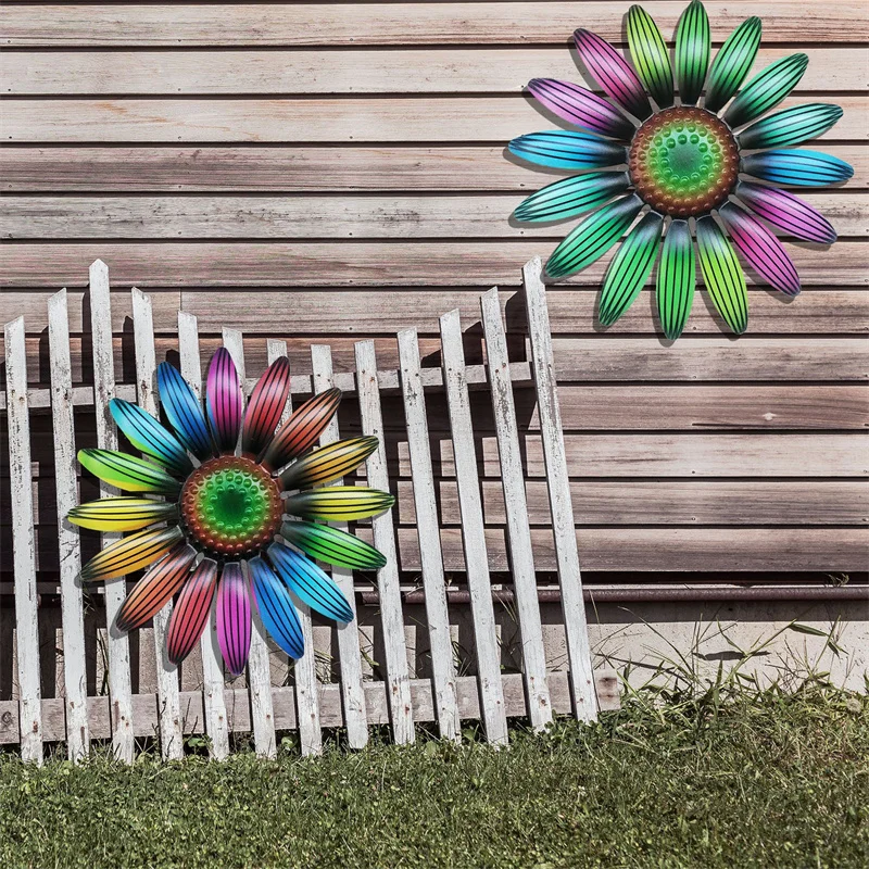 Металлический Цветочный подвесной орнамент красочные железная поделка