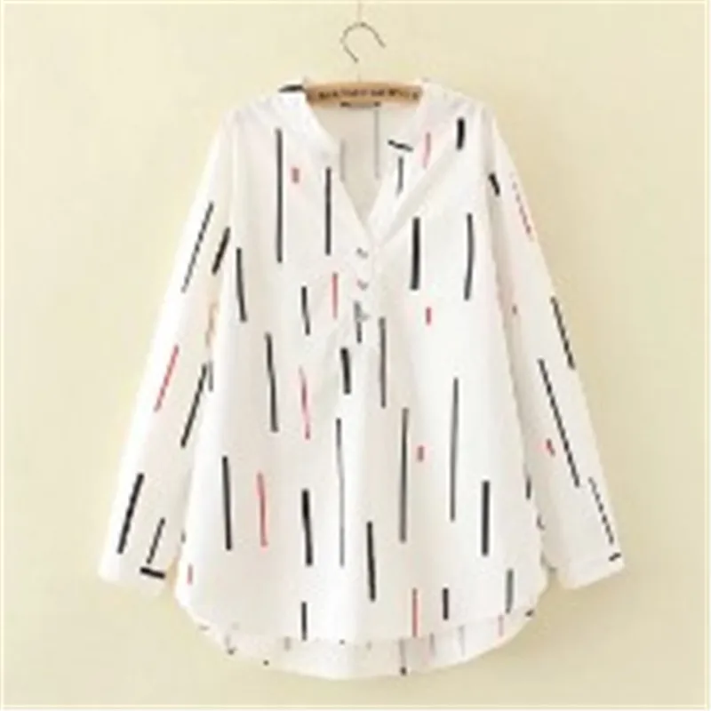 Женская шифоновая рубашка в полоску белая блузка с длинным рукавом для работы и