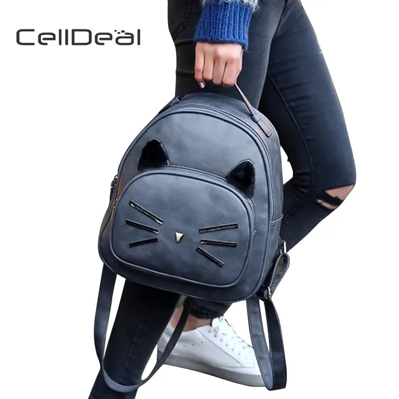 CellDeal высокое качество кавайный рюкзак с кошачьими ушками модный подростковый