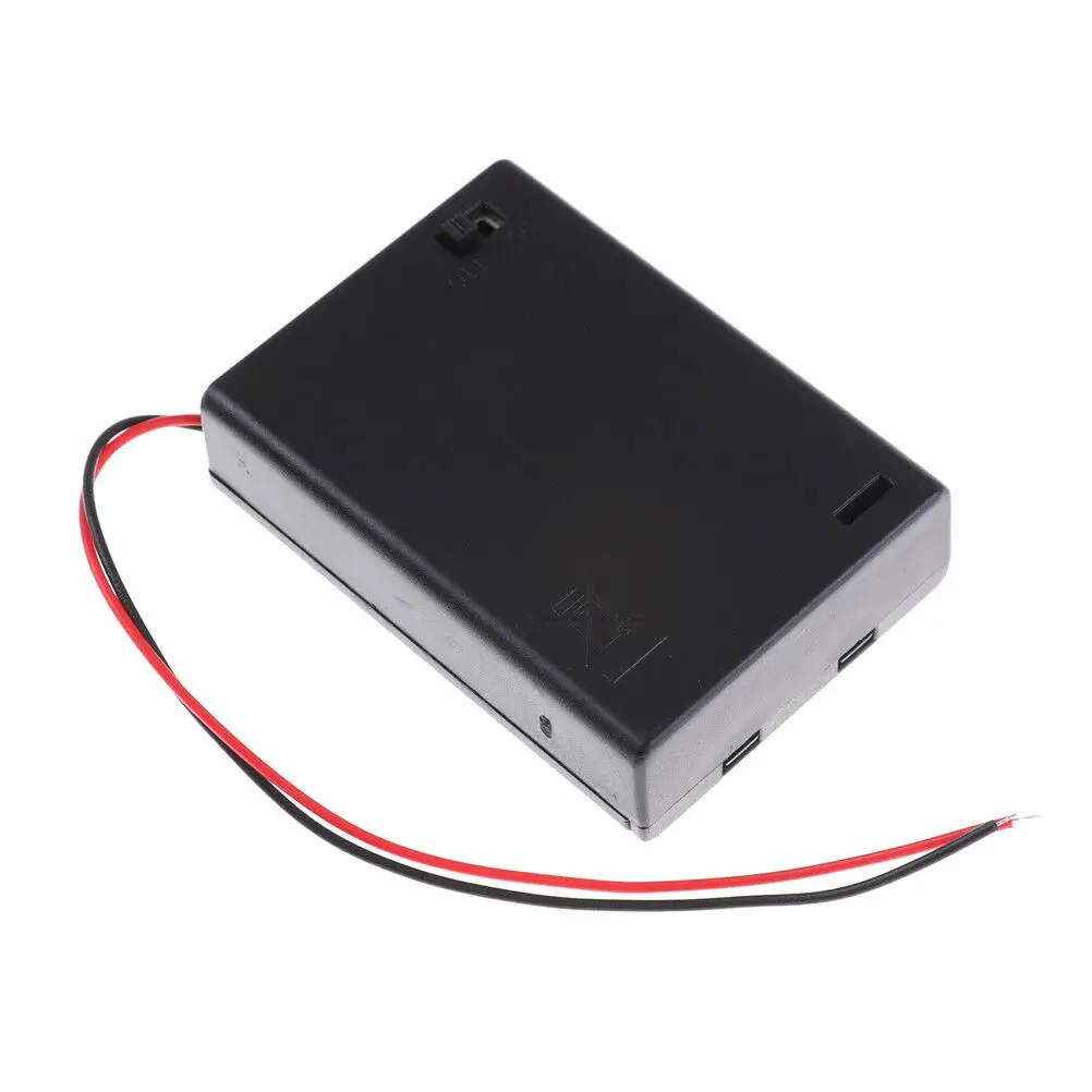 Пластиковый чехол держатель для аккумуляторной батареи 3 шт. AA 4 5 В с проводом и