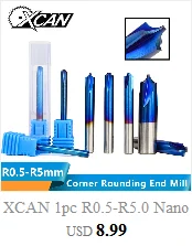 XCAN 10 шт. 0,5-3.175nn Карбид печатной платы Miling резка 3,175 мм хвостовик гравировальный станок с ЧПУ Концевая фреза