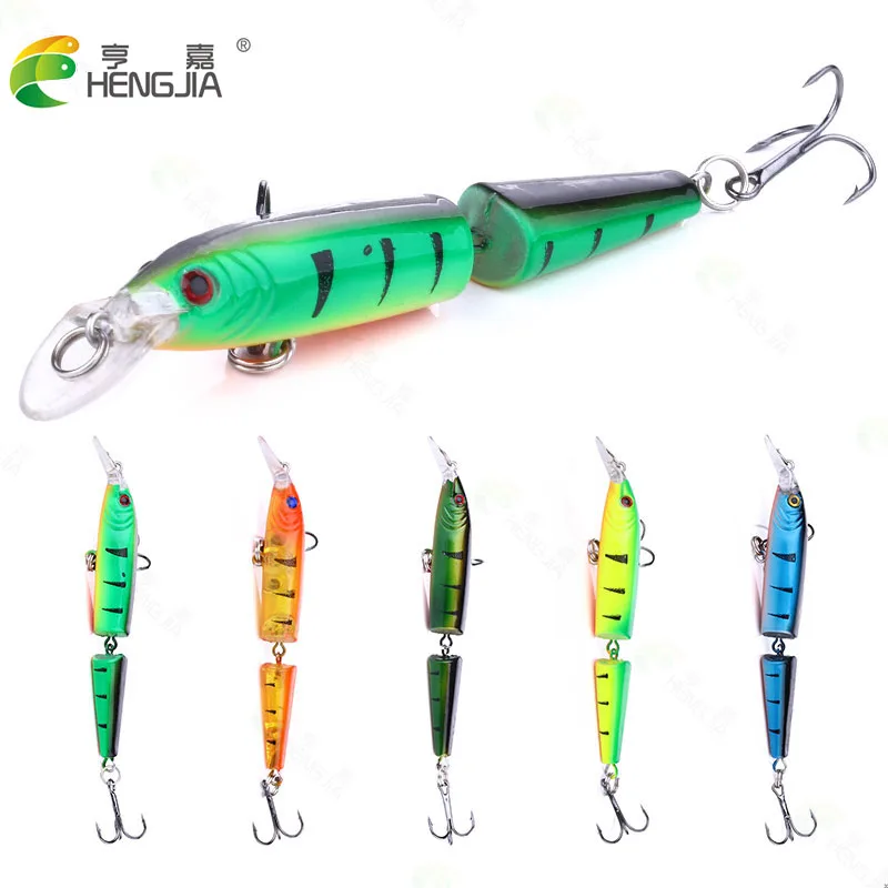 5 шт. 10 см 9 6 г 4 # крючки 2 секции Шарнирные minnow пластиковые рыболовные приманки