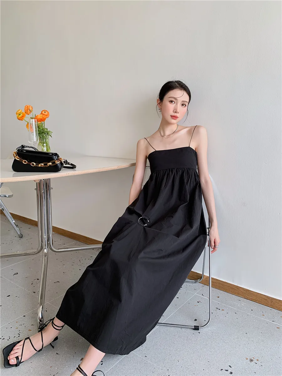 

summer backless women strap dress beach boho black dress 2338#