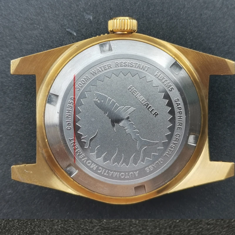 Solid Bronze 62MAS Watch Case Ceramic Bezel 300M Water Resistance Mineral Crystal Case Suitable For Japan NH35A/NH36A Movement