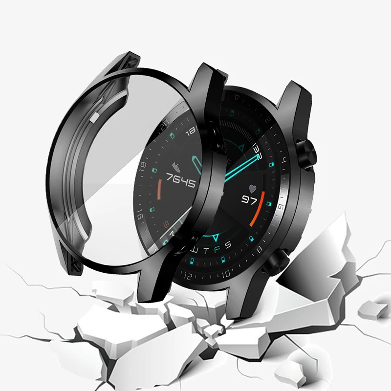 

Case For Huawei Watch GT 2 GT2 Screen Protector Edge Full Cover Protective Cases Plating TPU Anti-Fall Smart Watches Accesorios