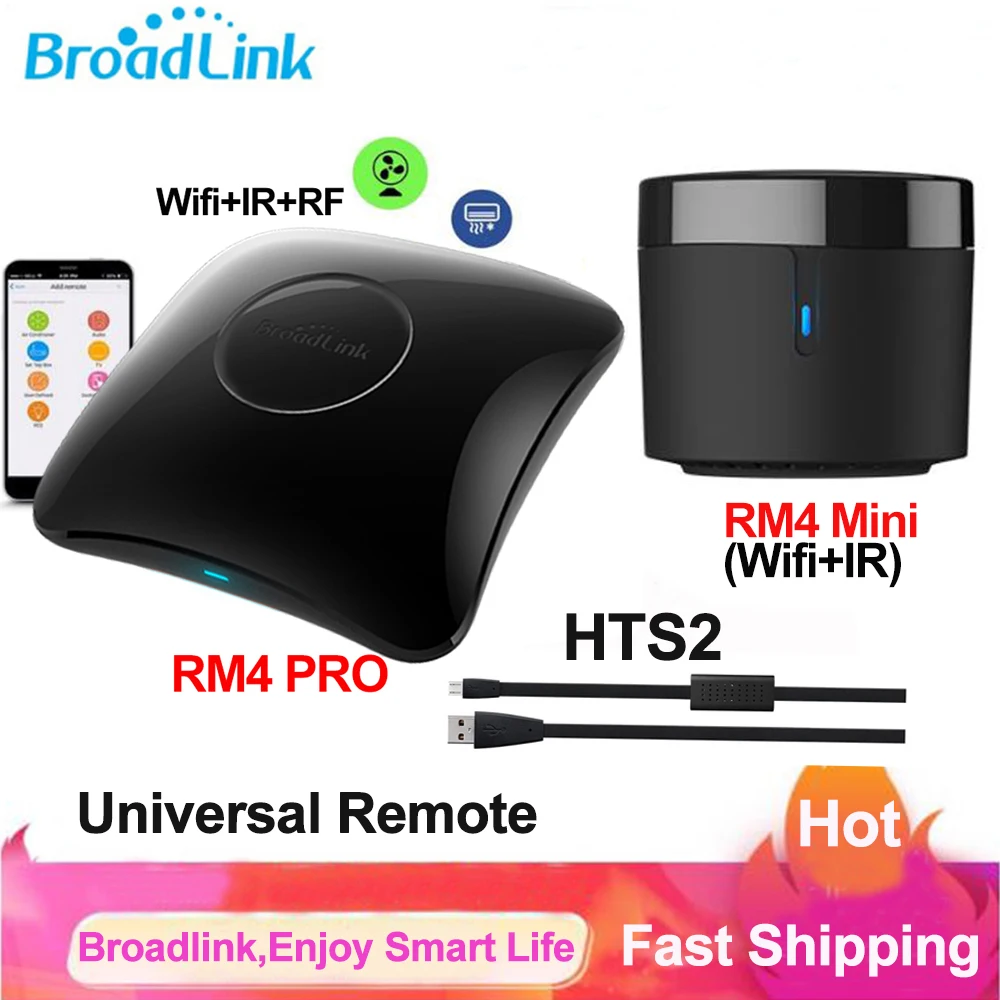 Универсальный умный пульт дистанционного управления Broadlink RM4 PRO RM4 Mini HTS2, Wi-Fi, ИК, RF, ТВ через приложение Broadlink, работает с Alexa