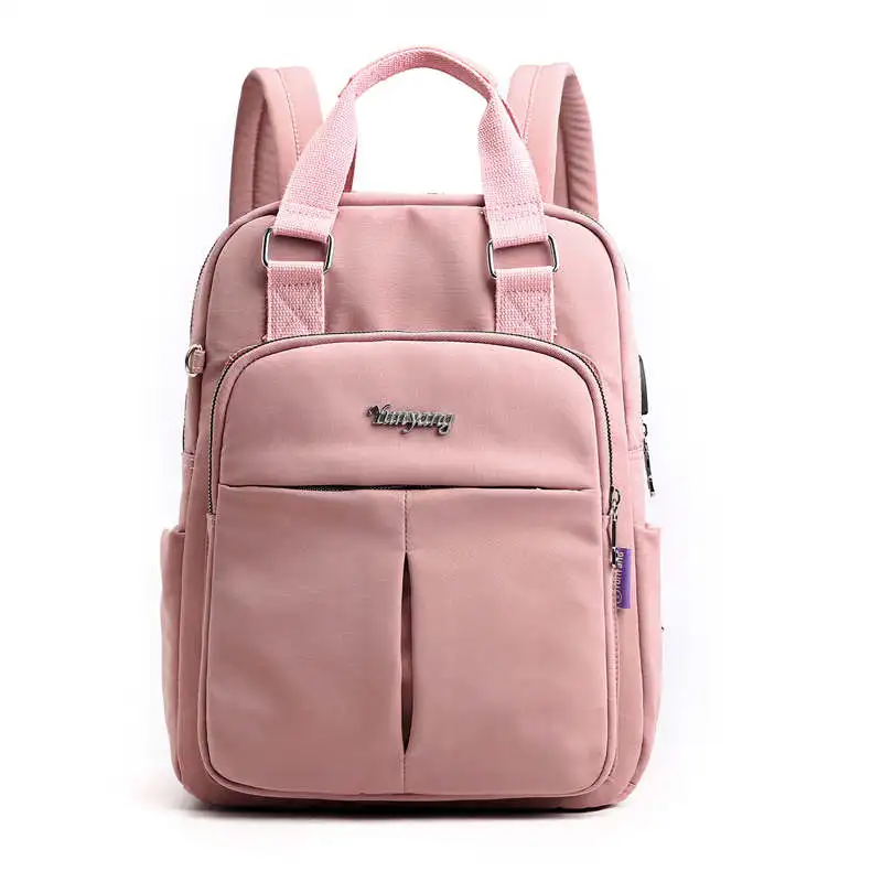 Solid Ladies Backpacks Large Capacity Multi-pocket Women Backpack Fashion Brand School Bag For Teeanger Girls 2021 | Багаж и сумки