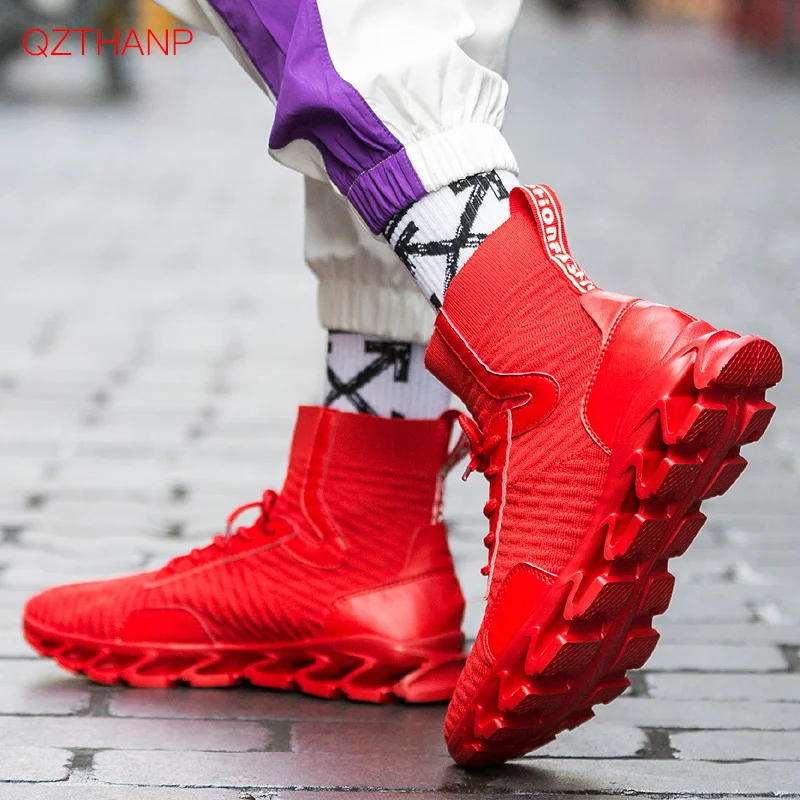 

Fashion High Top Men Casual Shoes for Autumn Winter Male Footwear Sneaker Comfortable Mesh Lace-up Adult Shoes Zapatos Hombre