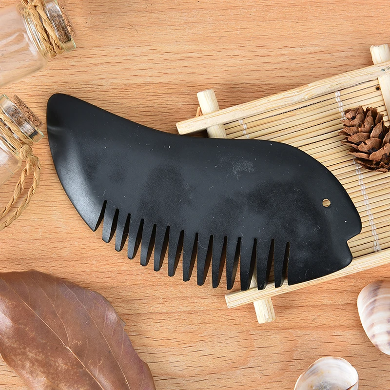 Расческа Для Массажа Гуаша из черного биянского камня 5 видов оптом и в розницу |