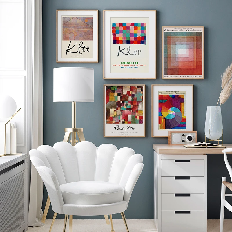 

Paul Klee Classic Abstract Exhibition Poster Canvas Painting Print Wall Art Pictures for Gallery Living Room Modern Decoration
