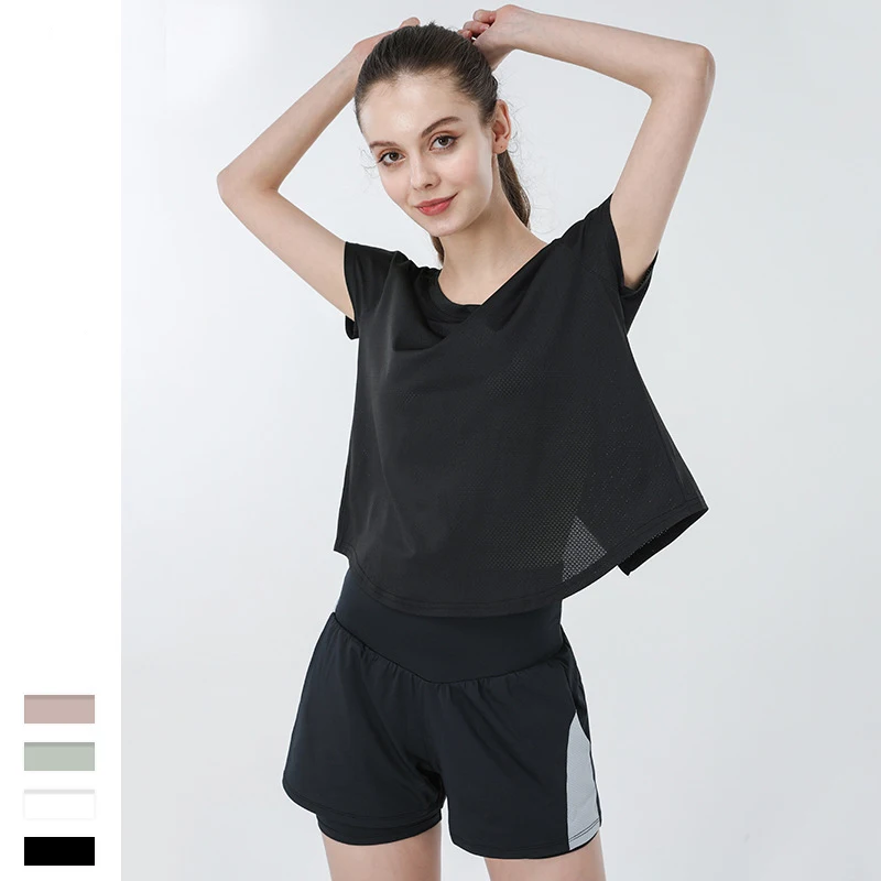 

New Top Design Nylon Plain Running Top Women Fitness Sports Tank Top Women Gym Wear Yoga Set