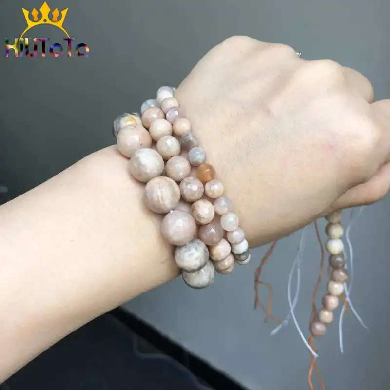 Граненые бусины из натурального Sunstone широкие бусины-разделители для