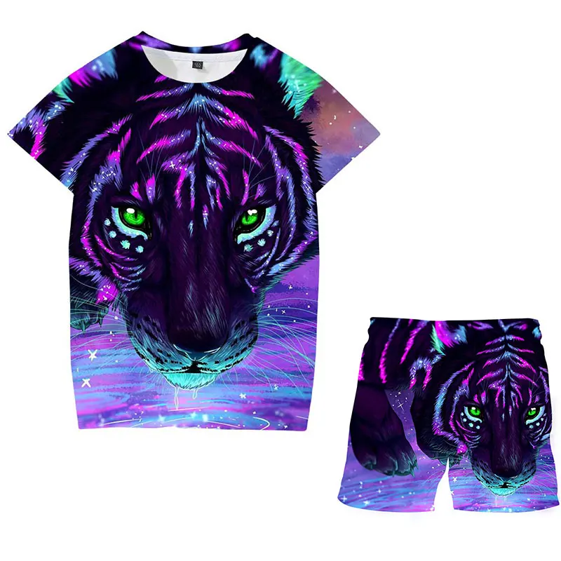 

Bluey Setstshirts tigerSuitsBaby Boys Children's Clothing Sets T-shirt & Shorts 2 Pieces Sets Girls Boys Clothes Polyester4-14