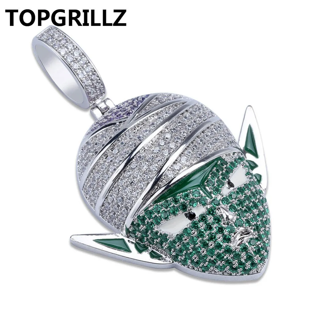TOPGRILLZ, кулон в виде Драконий жемчуг, пикколо, ожерелье, Iced Out CZ, хип-хоп, золотой, серебряный цвет, для мужчин и женщин, Очаровательная цепочка, ювелирное изделие