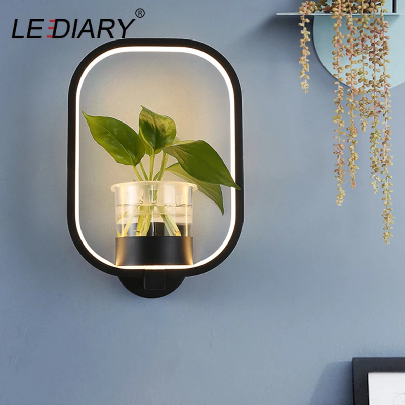 LEDIARY настенная лампа с зеленым растением 18 Вт декоративная для гостиной спальни