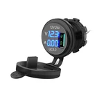 Автомобильный прикуриватель, QC 3,0, USB-разъем для зарядки, синий светодиодный цифровой дисплей, для Moto авто, грузовик, лодка