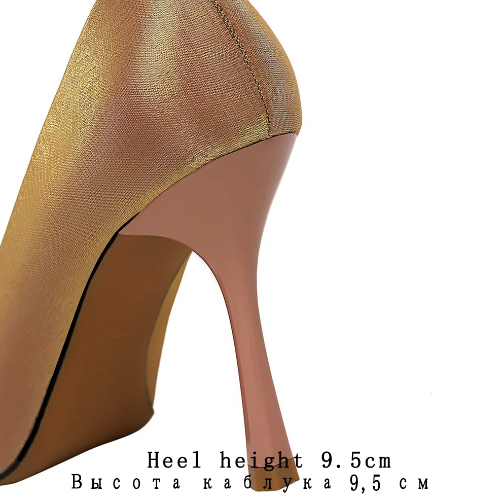 BIGTREE/туфли на высоком каблуке Цвет черный розовый золотистый Женские туфли