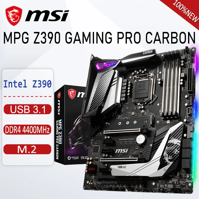 

NEW MSI MPG Z390 GAMING PRO CARBON Motherboard LGA 1151 8th/9th-Gen i9 i7 i5 i3 DDR4 4400MHz 64GB Desktop MSI Z390 Mainboard