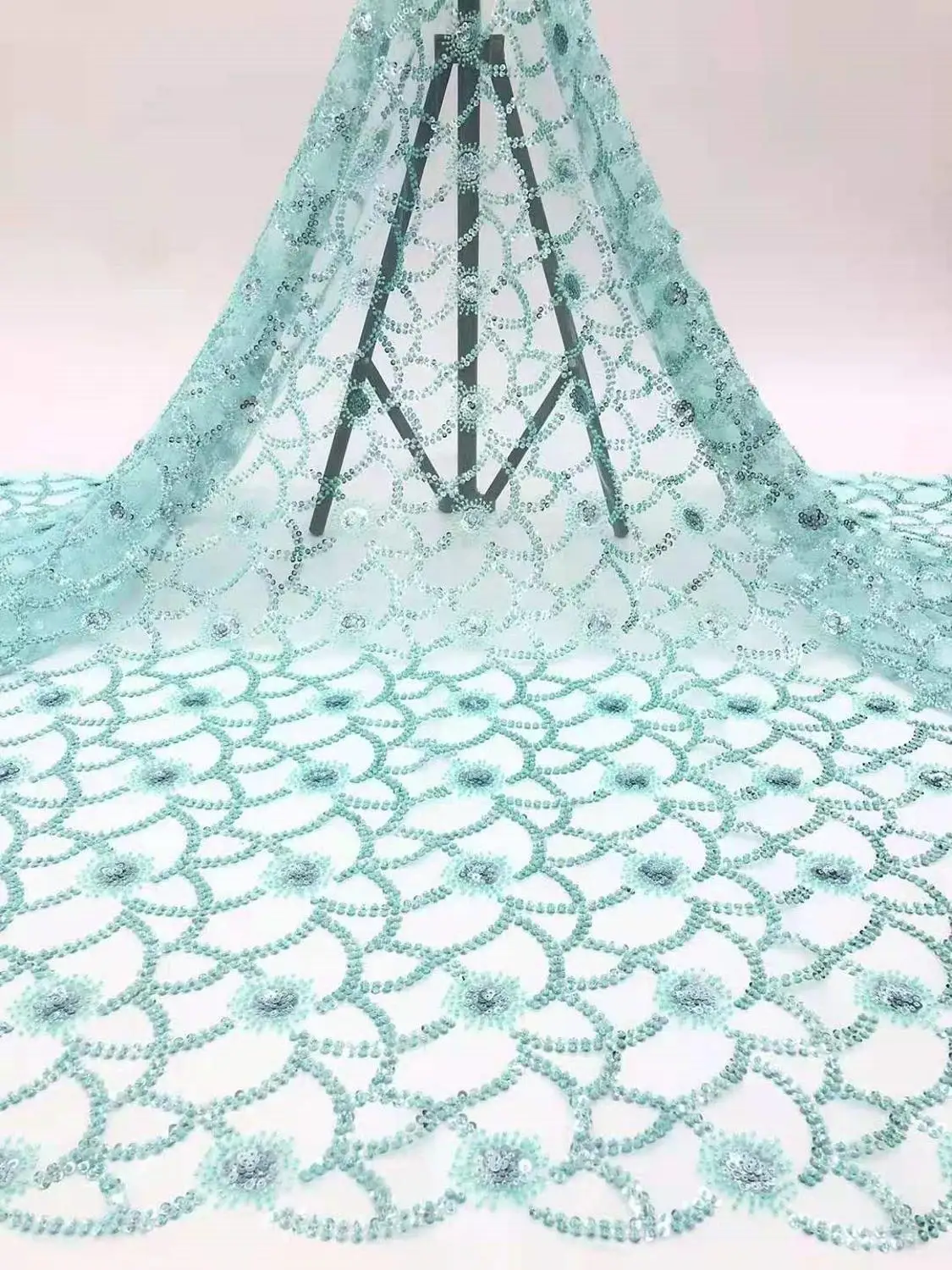 Вышитые вручную бусины кружевная ткань французский тюль африканская