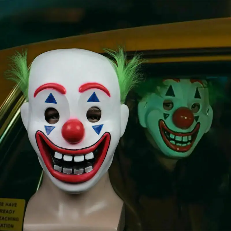 Joker маска фильм Бэтмен Темный рыцарь Косплэй ужас Клоун Маска для лица с зеленым