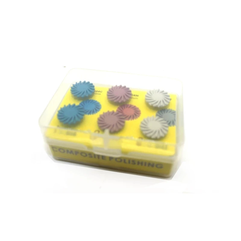

6pcs Dentist Teeth Dental Rubber Polisher Composite Resin Kit Polishing Diamond System RA Disc 14mm Wheel Spiral Flex Brush Burs