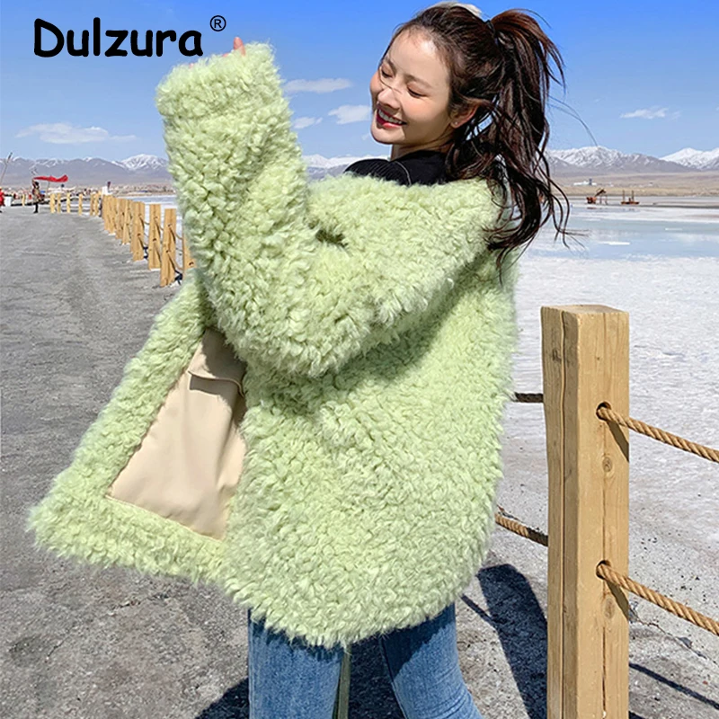 Цветная искусственная овечья шерсть Меховая куртка пальто для женщин зима 2019