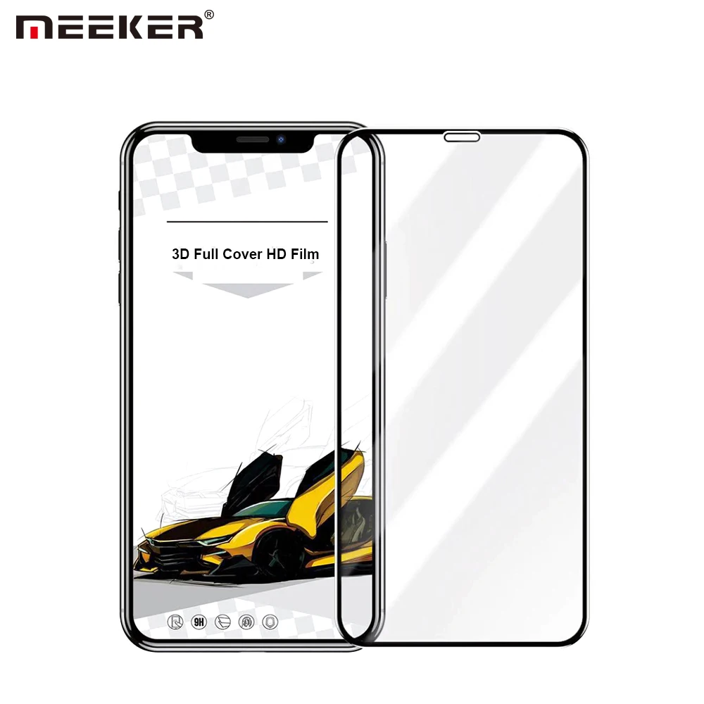 Meeker Protective screen protector for iphone 7 8 plus X XS max XR Glass 3D Full Cover Tempered iPhone MAX | Мобильные телефоны и