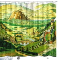 Green Farmhouse Shower Curtain By Ho Me Lili Lord Fabric With Hooks The Shire Bathroom Sets Rural Decoration