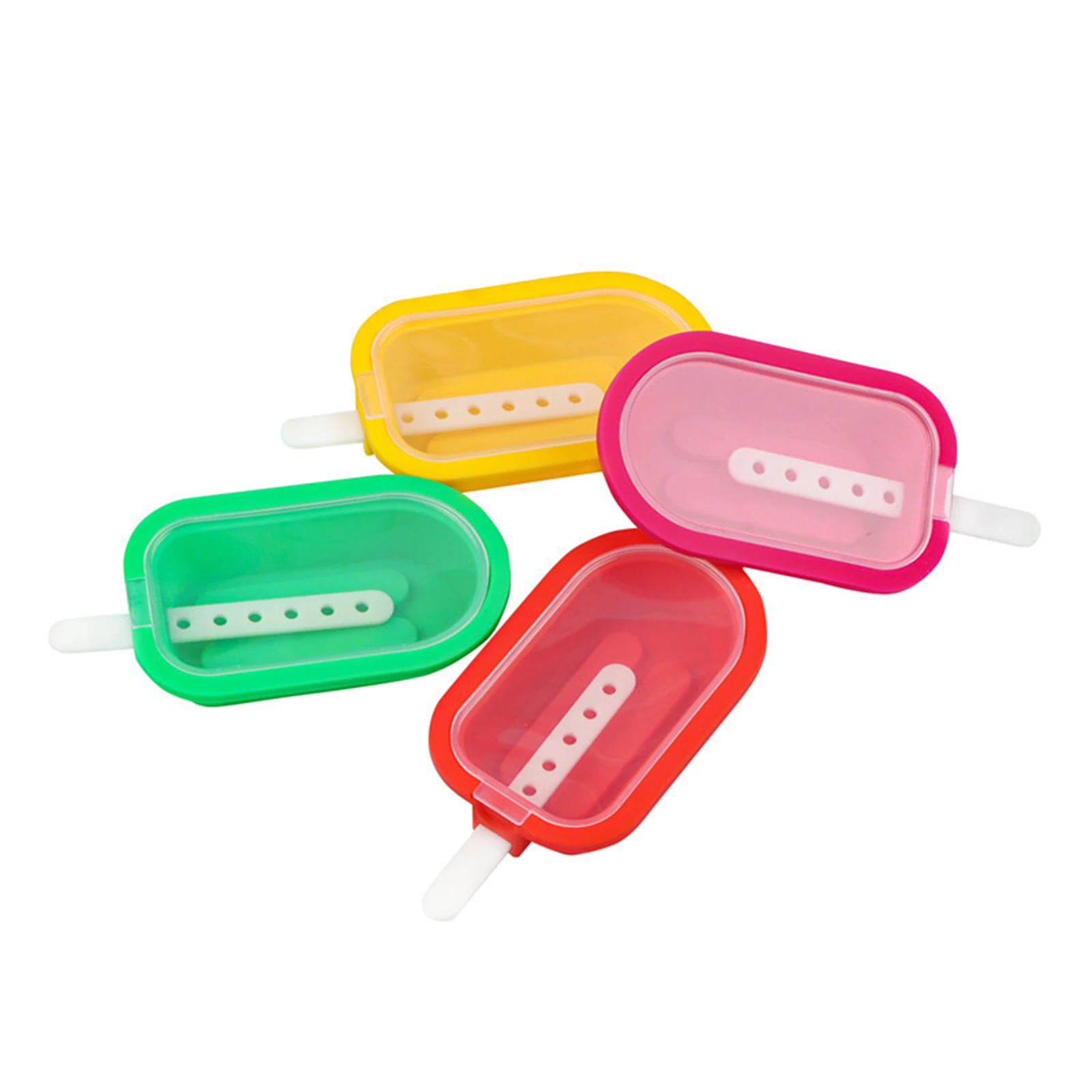 

Silicone Ice Cream Mold with Cover DIY Ice Cream Tray Creative Ice Making Kitchen Tools for Household ASD88