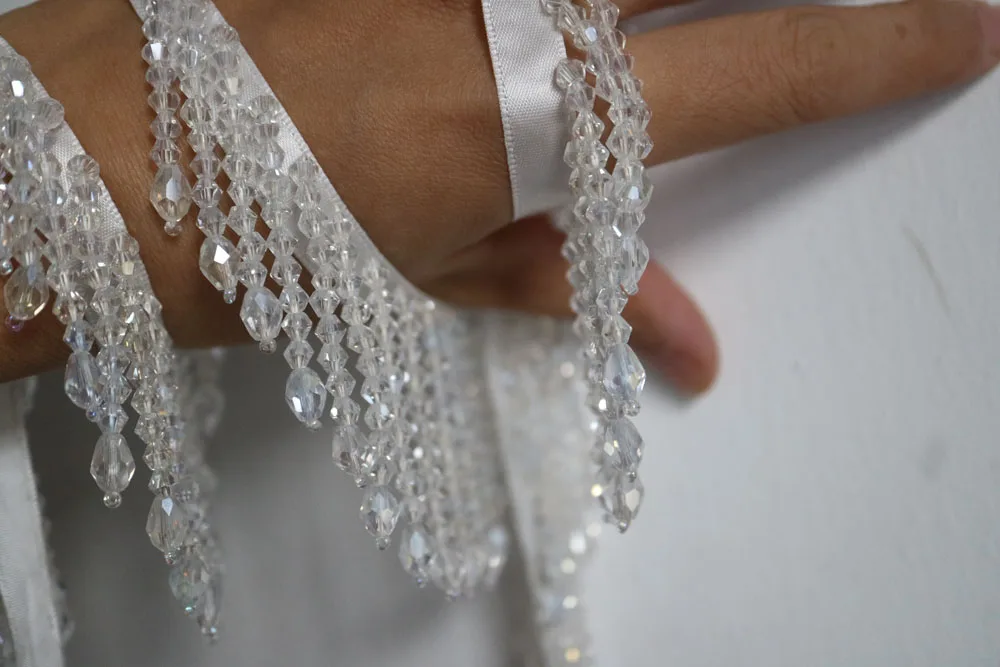 1 ярд новые блестки бисер бахрома отделка для одежды сумок аппликации ручной