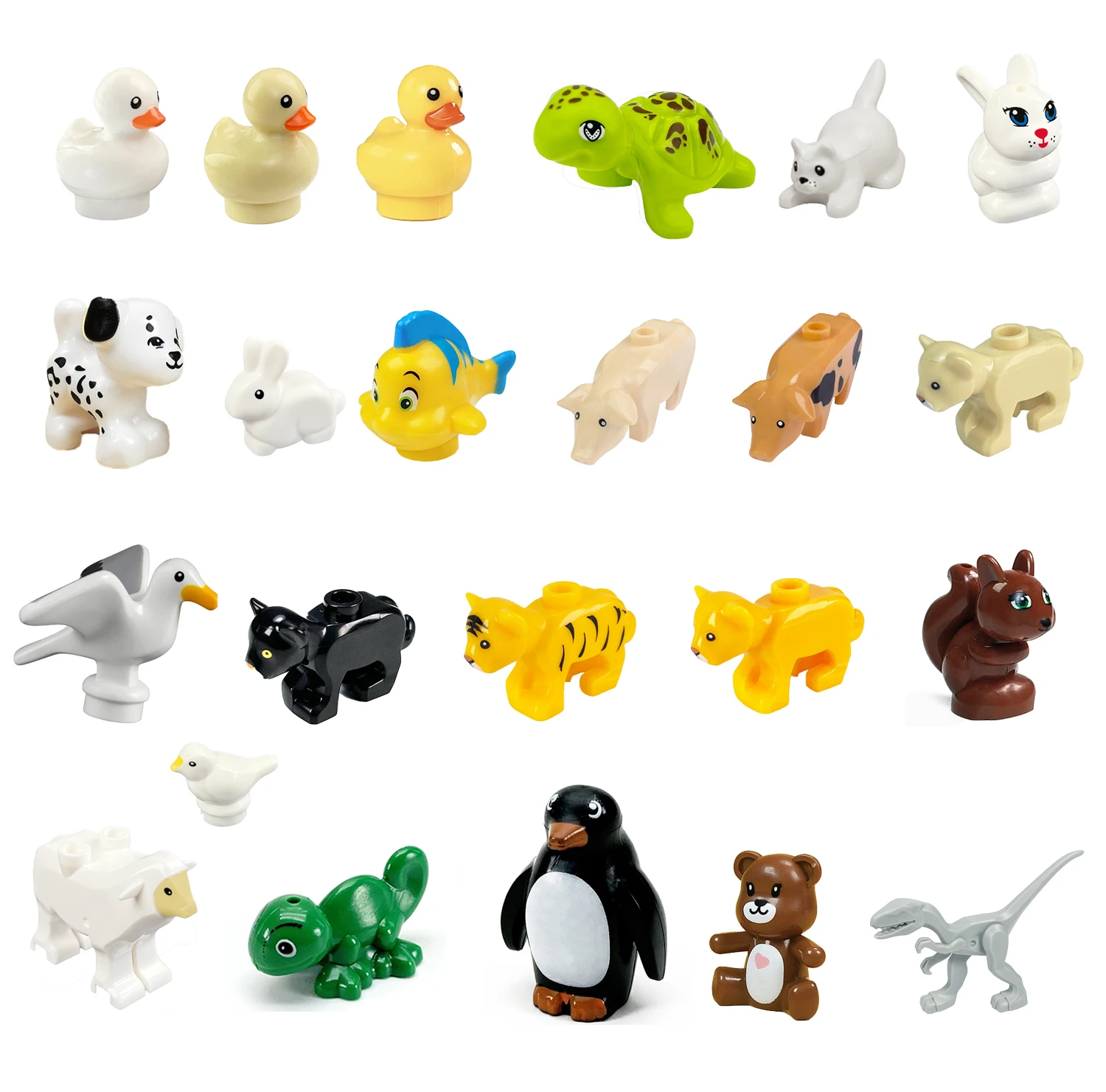 Classic Animal Building Blocks Toys Brick Collections Kids Present Forest Simulation Pig Dinosaur Lion Bunny |