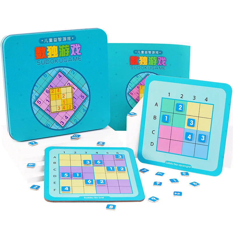

Новые детские цифровые шахматы девять квадратных решетки Sudoku головоломки магнитно заполненные цифровые деревянные игрушки-пазлы подарки ...
