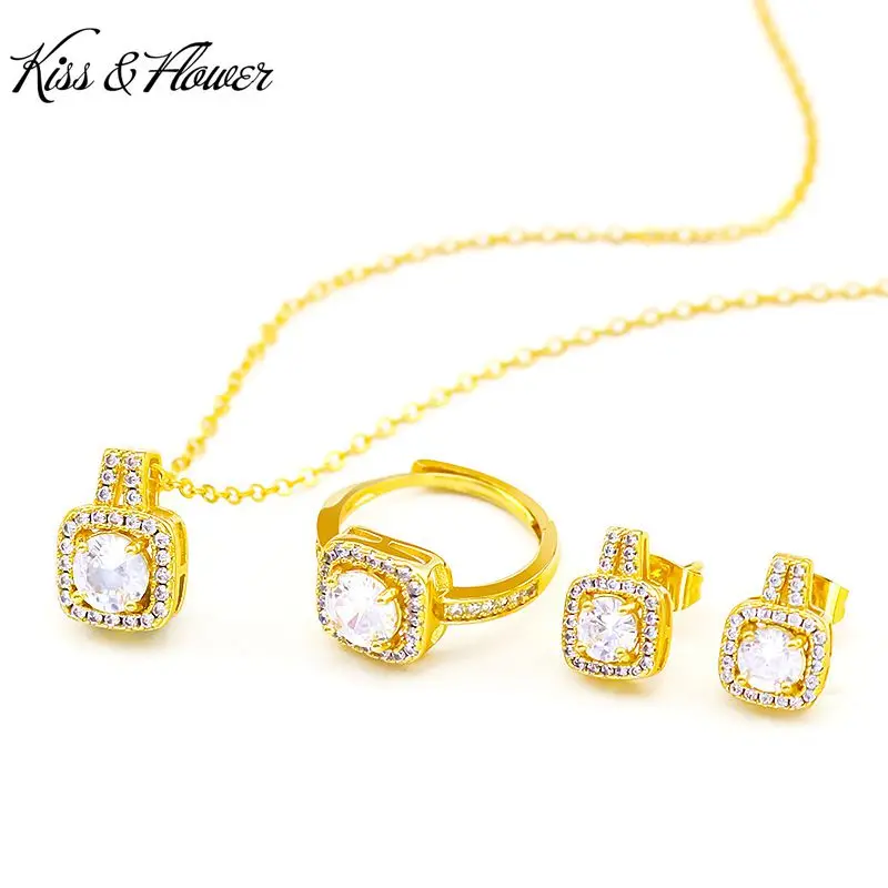 

KISS & FLOWER JS02 2021 изысканные ювелирные изделия оптовая продажа Модные женские на день рождения свадебный подарок 24 карата изысканные AAA циркони...