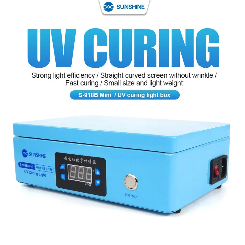 S-918B Mini UV лампа для отверждения Оса изогнутая прямая стеклянная против морщин