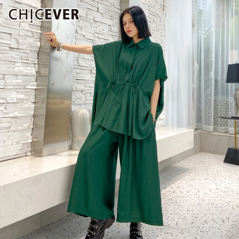 Женский комплект из двух предметов CHICEVER рубашка с отложным воротником и рукавами