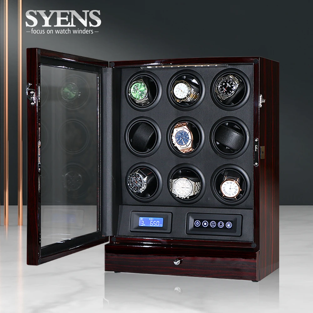 Ebony Высококачественная автоматическая коробка для намотки часов с питанием от