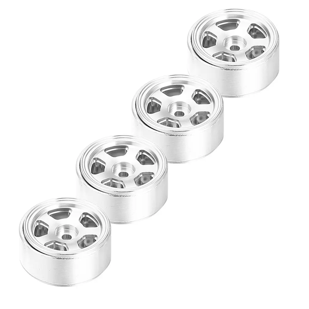 

4PCS 1.0" CNC Metal Beadlock Wheel Rims for 1/24 RC Crawler Car Axial SCX24 90081 AXI00002 Deadbolt Chevrolet B-17 Betty