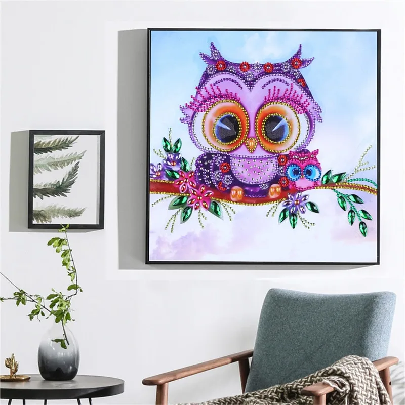 Алмазная живопись Сова с большими глазами 5d сделай сам вышивка крестиком