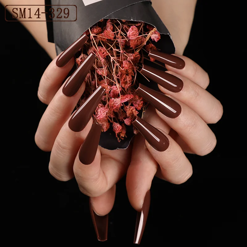 

5 Sets Acrylic Nail Kit Super Long Ballerina Nail Tips Ballet Coffin Fake Nails Art Salon Decoration Nail Display Fingernail Tip