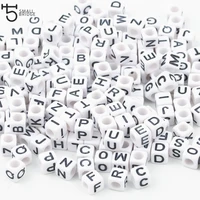 6mm 200pcs square acrylic letter beads for jewelry making diy bracelet mixed alphabet cube beads wholesale p606