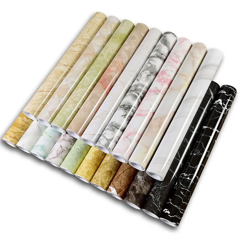 

2021 New Thick Waterproof PVC Imitation Marble Pattern Wall Stickers Wallpaper Self-Adhesive Renovation Of Furniture Bedroom