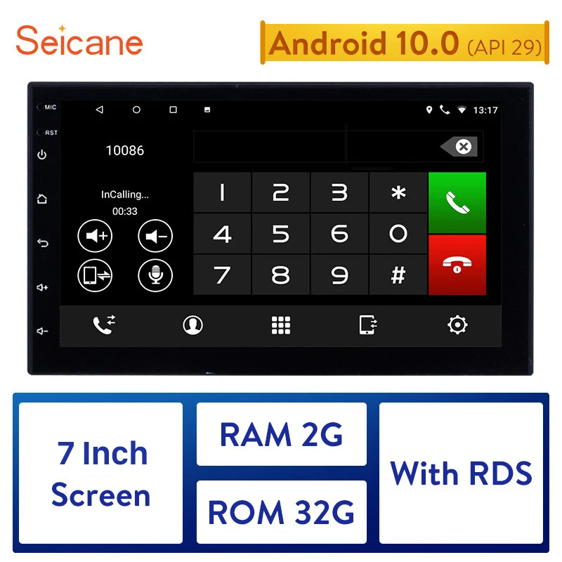 Универсальный Автомобильный мультимедийный плеер Seicane Android 10 0 RDS 2Din с радио и GPS