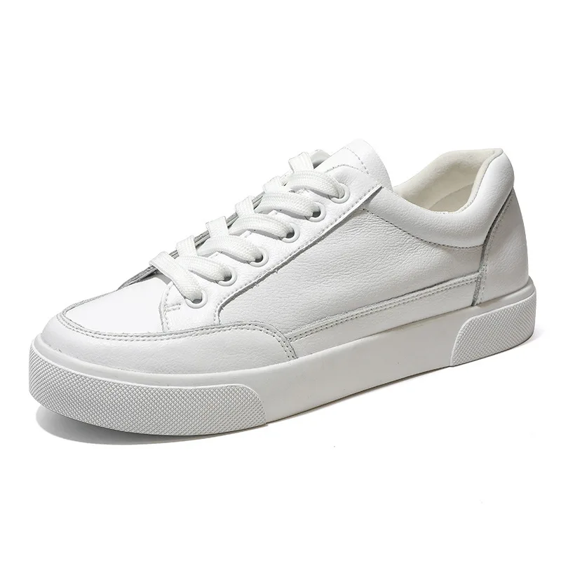 

Genuine Leather Women Sneakers 2021 Autumn Casual Vulcanized Shoes White Walking Running Platform Flats Woman Sport Shoes
