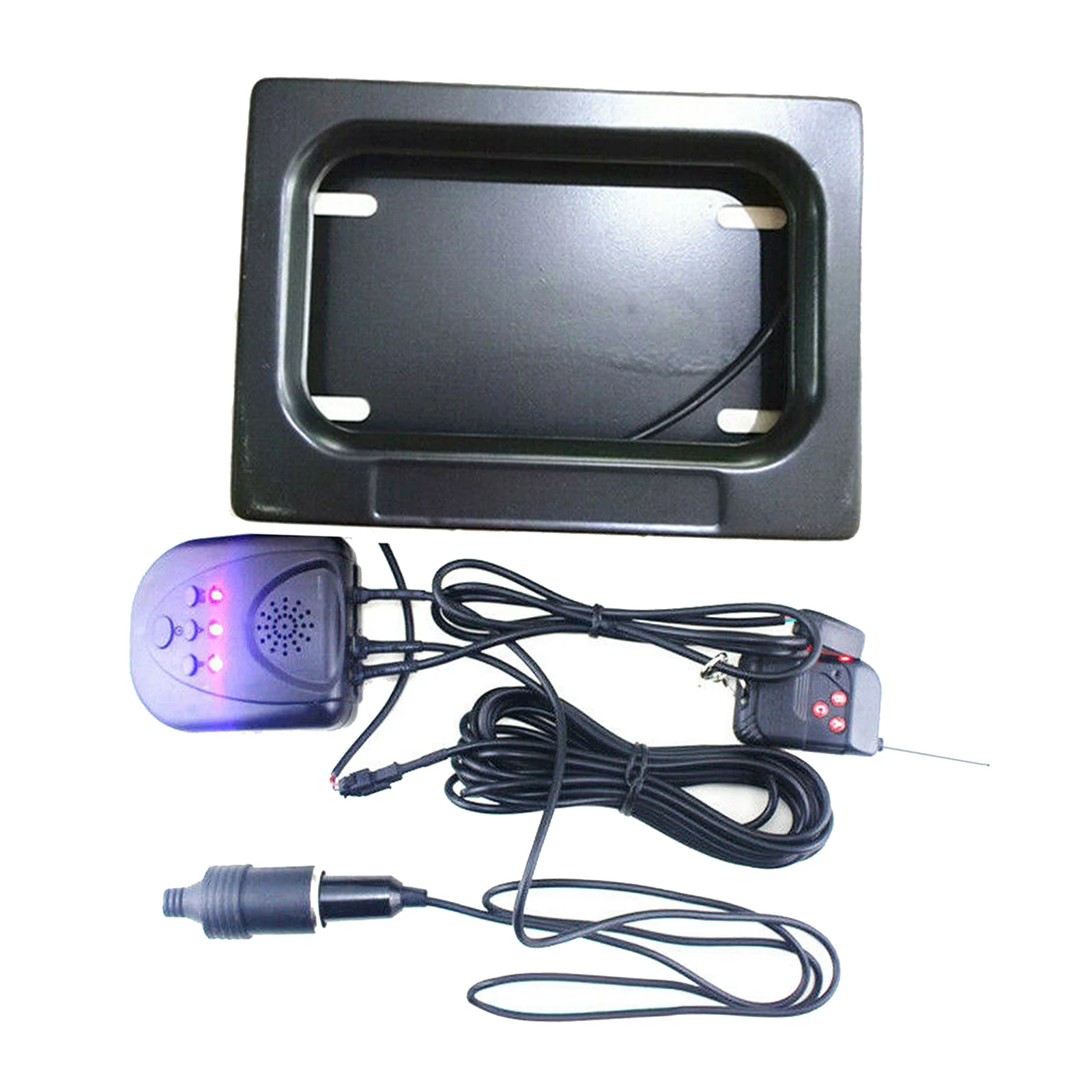 

Electric License Plate Frame + Remote Control Set Bracket Black
