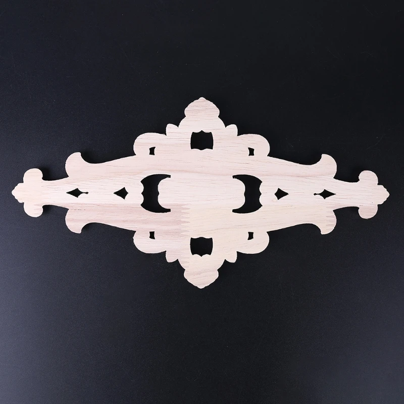 

2x Floral Wood Carved Onlay Corner Applique Decal Furniture Cabinet Cabinet Door
