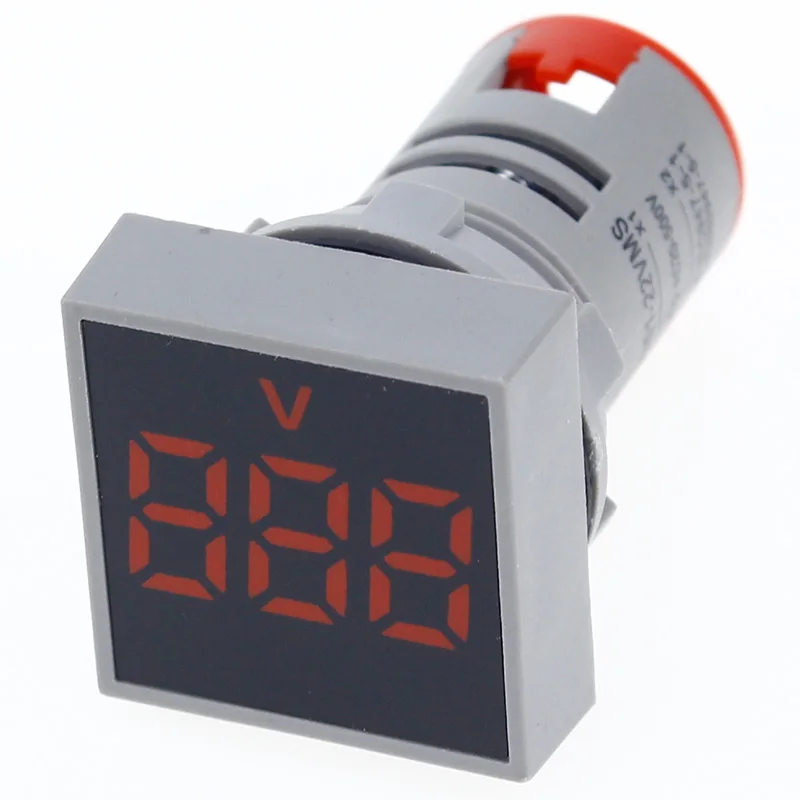 Red Voltage Meters 22 мм 0-100A цифровой амперметр измеритель тока/измерители напряжения индикатор светодиодная лампа квадратный сигнальный светильник - Цвет: Red Voltage Meters