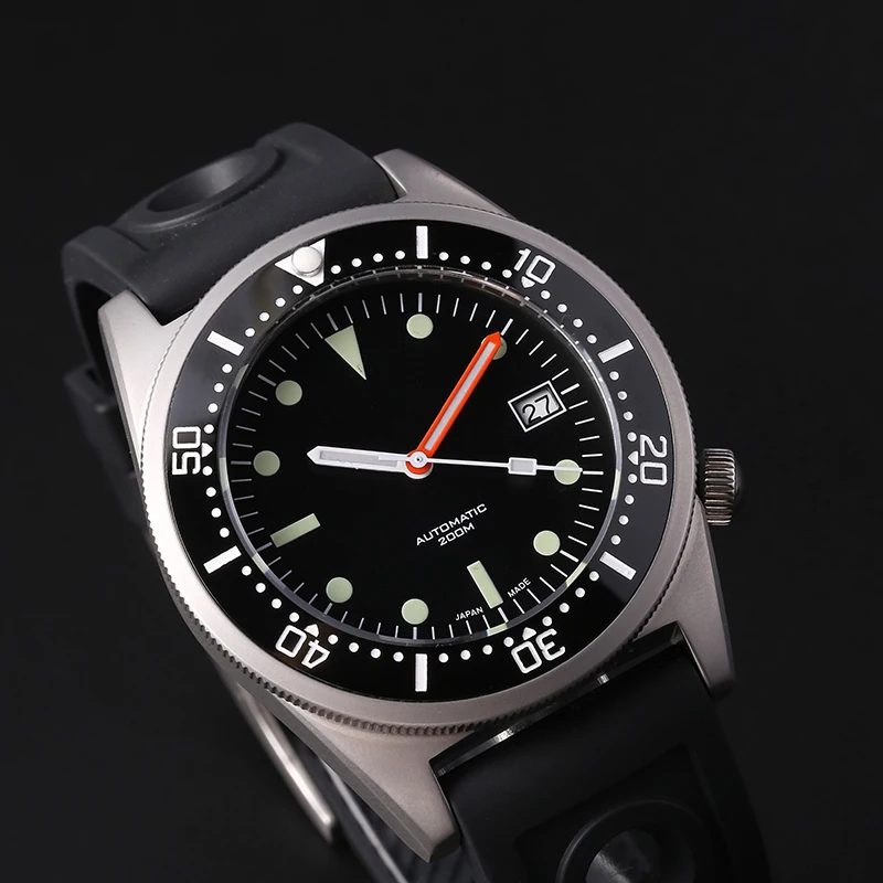 Мужские автоматические часы STEELDIVE светящиеся механические с сапфировым